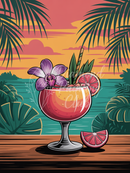 Broderie Diamant Cocktail Hawaïen