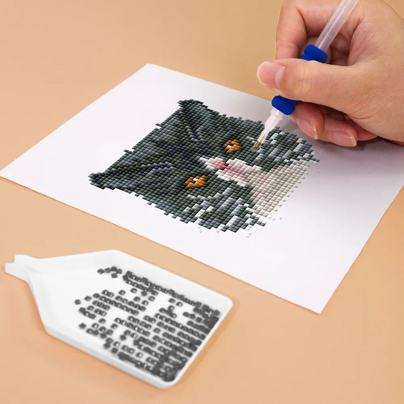 Mini Diamond Painting - Têtes de Chats (4 pièces)