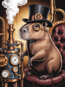 Broderie Diamant Capybara Steampunk