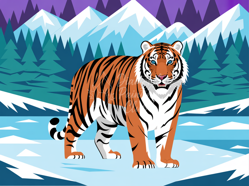 Broderie Diamant Tigre Éternelle
