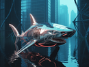 Broderie Diamant Requin Cybernétique