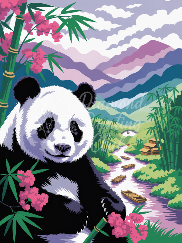 Broderie Diamant Panda dans la Vallée
