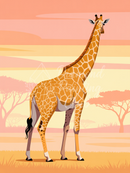 Broderie Diamant Girafe au Couchant