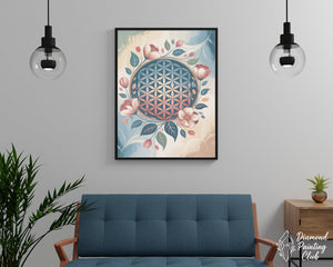 Broderie Diamant Fleur de Vie Sacrée