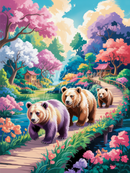 Broderie Diamant Oursons au Jardin Japonais