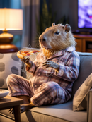 Broderie Diamant Capybara en Pyjama