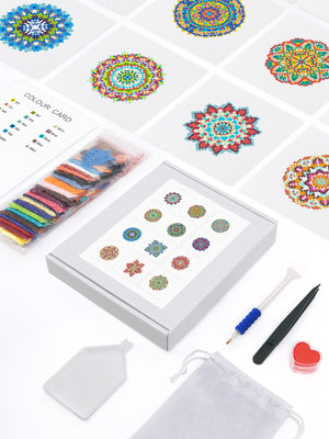 Mini Diamond Painting - Collection Mandalas & Géométriques (12 pièces)
