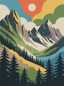 Broderie Diamant Montagnes Rétro