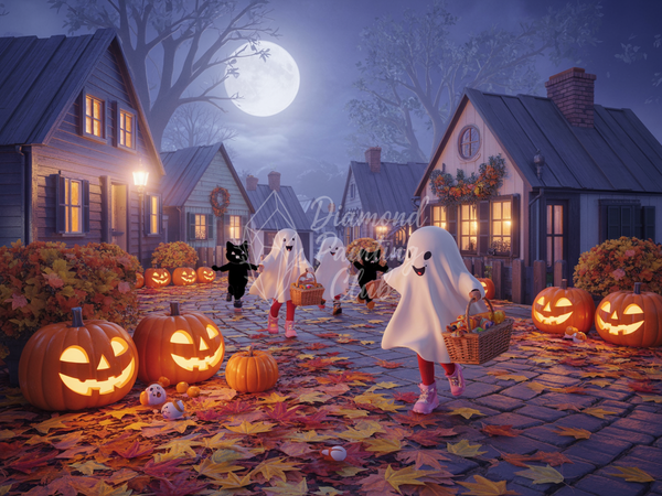 Broderie Diamant Enfants d'Halloween