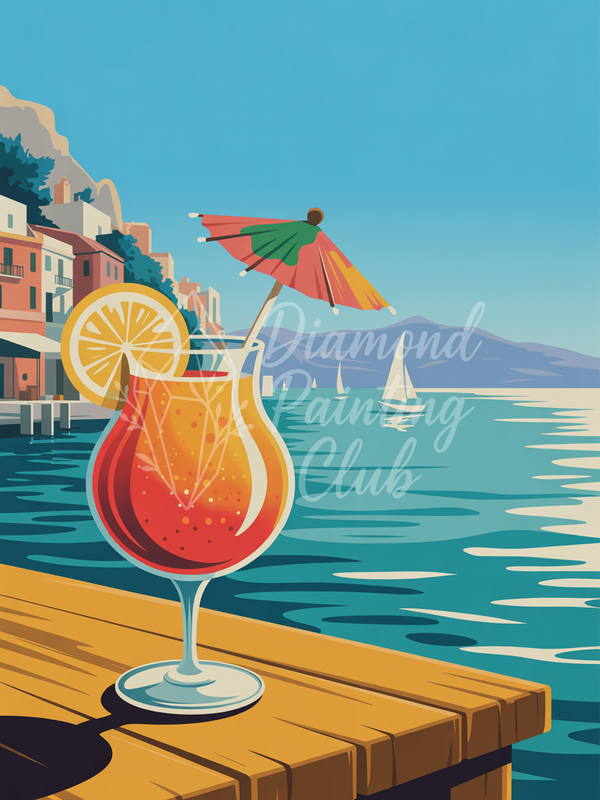 Broderie Diamant Cocktail Méditerranéen