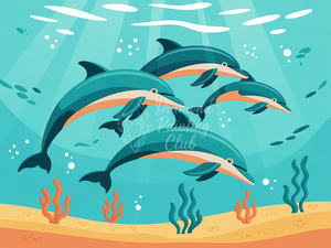 Broderie Diamant Dauphins Sous-Marins