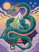 Broderie Diamant Dragon Lune