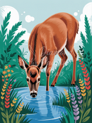 Broderie Diamant Cerf Impressionniste