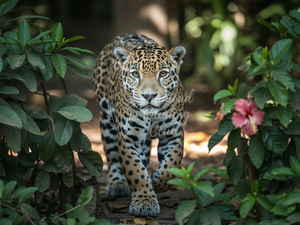 Broderie Diamant Jaguar en sous-bois