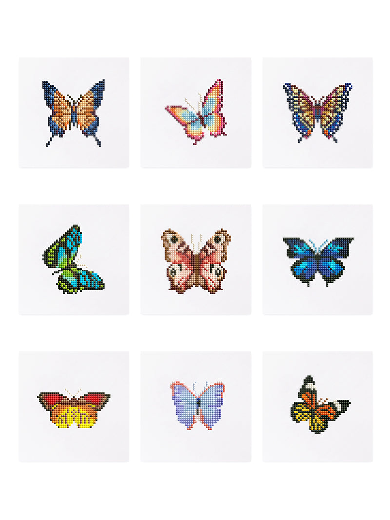 Mini Diamond Painting - Ballet de Papillons (9 pièces)