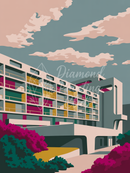 Broderie Diamant Architecture Brutaliste