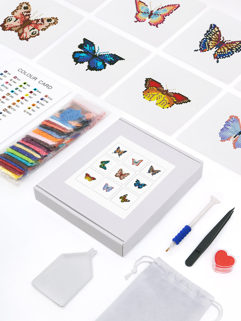 Mini Diamond Painting - Ballet de Papillons (9 pièces)