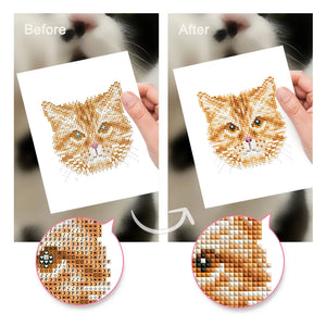 Mini Diamond Painting - Têtes de Chats (4 pièces)
