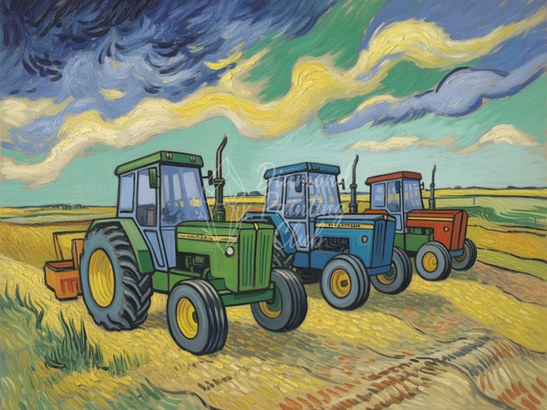 Broderie Diamant Trio de Tracteurs