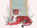 Broderie Diamant Tigre Rouge