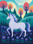 Broderie Diamant Licorne Nocturne