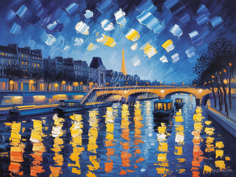 Broderie Diamant Scintillement Nocturne Paris