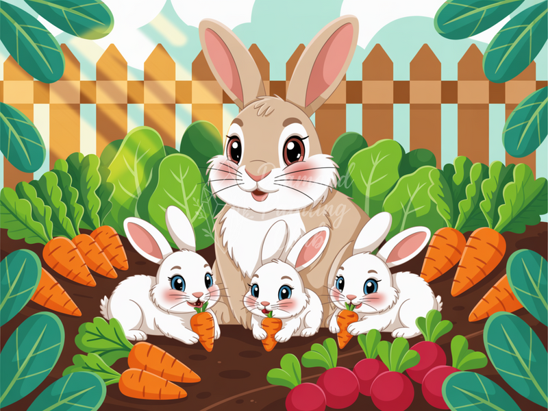 Broderie Diamant Famille Lapins