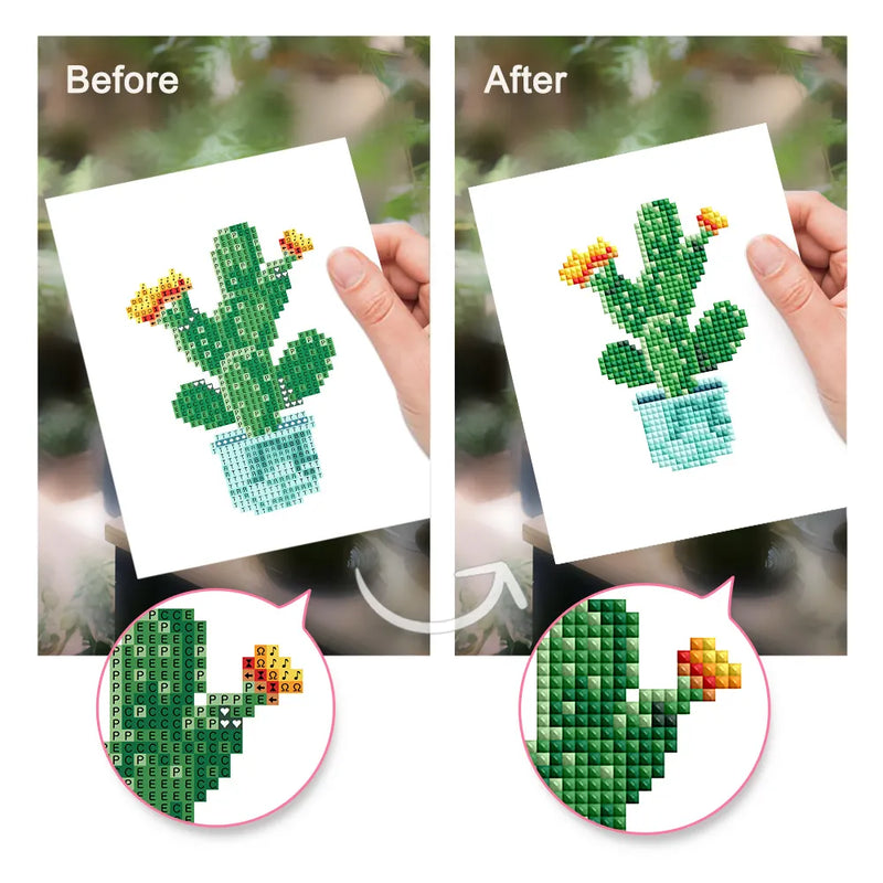 Mini Diamond Painting - Plantes en Pot (4 pièces)
