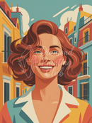 Broderie Diamant Sourire Rétro