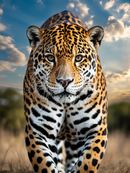 Broderie Diamant Jaguar en Chasse