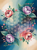 Broderie Diamant Fleur de Vie Éclosion