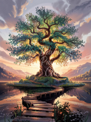 Broderie Diamant Arbre Insulaire