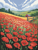 Broderie Diamant Coquelicots Artistique