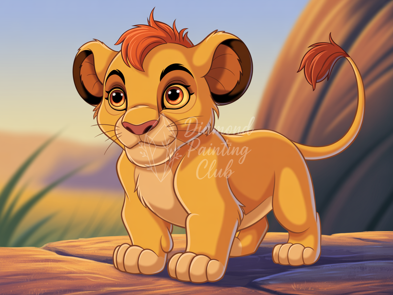 Broderie Diamant Petit Lionceau à la Crinière