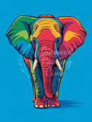Broderie Diamant Éléphant Arc-en-Ciel