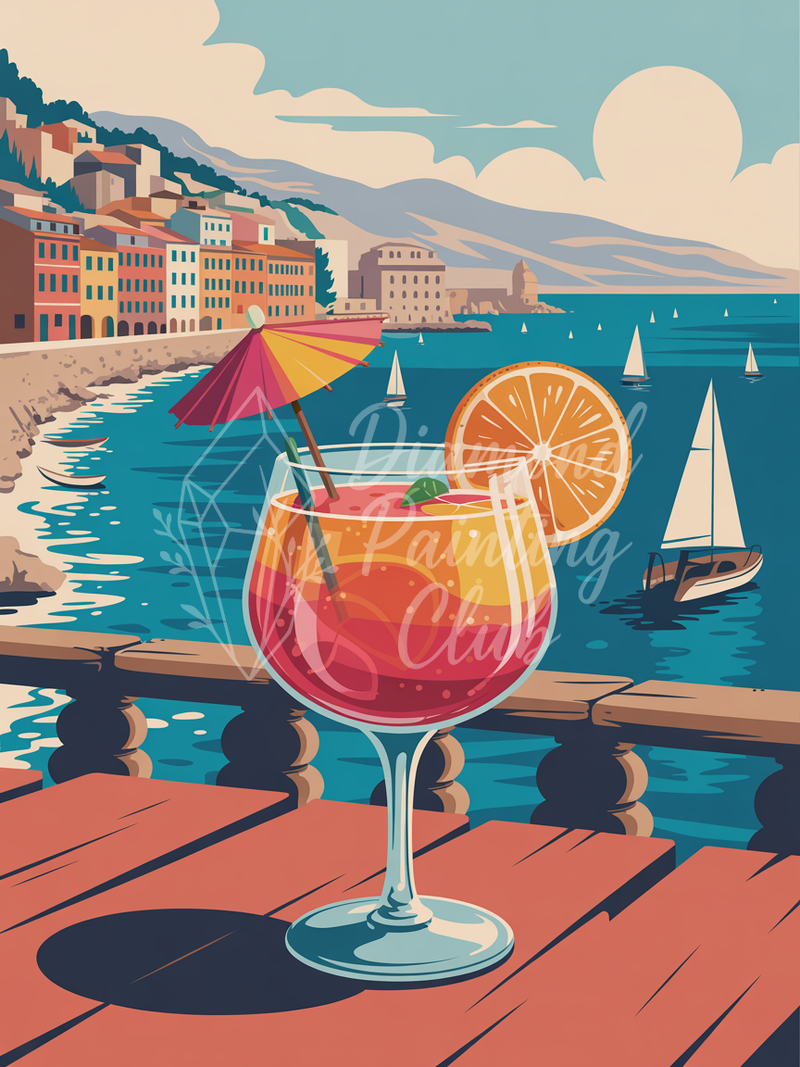 Broderie Diamant Cocktail sur la Riviera