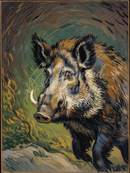 Broderie Diamant Sanglier Expressif