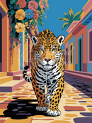 Broderie Diamant Jaguar au Village