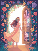 Broderie Diamant Porte Fleurie