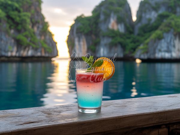 Broderie Diamant Cocktail Baie Tropicale