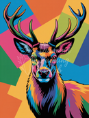 Broderie Diamant Cerf aux Couleurs Vives