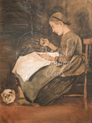 Broderie Diamant Femme Cousant