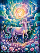 Broderie Diamant Licorne Aurore