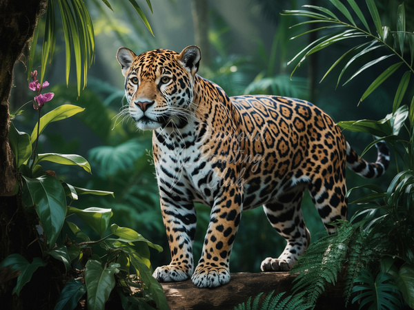 Broderie Diamant Jaguar Majestueux