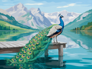 Broderie Diamant Paon Lac Alpin