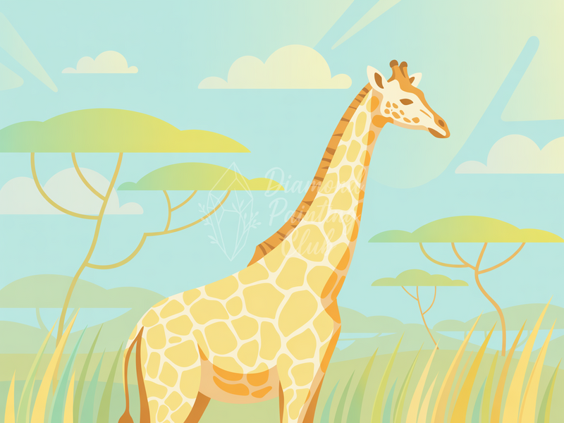 Broderie Diamant Girafe Cartoon