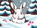 Broderie Diamant Lapin Hivernal