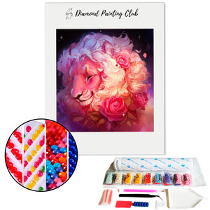 Broderie diamant Lion rose | Diamond-painting-club.com