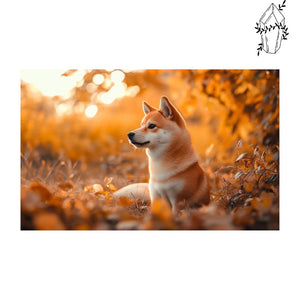 Broderie diamant Shiba inu en Automne | Diamond-painting-club.com