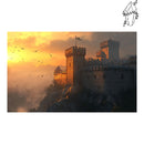 Broderie diamant Chateau au coucher de soleil | Diamond-painting-club.com